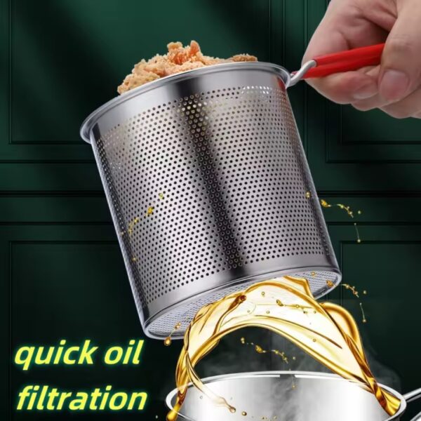 Stainless Steel Frying Pot with Strainer