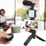 AY-49 Video Kit – Mic, LED Light, Tripod & Remote Control