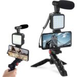 AY-49 Video Kit – Mic, LED Light, Tripod & Remote Control