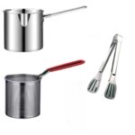 Stainless Steel Frying Pot with Strainer – 1200ml - Image 4