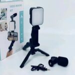 AY-49 Video Kit – Mic, LED Light, Tripod & Remote Control