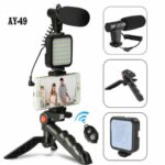 AY-49 Video Kit – Mic, LED Light, Tripod & Remote Control