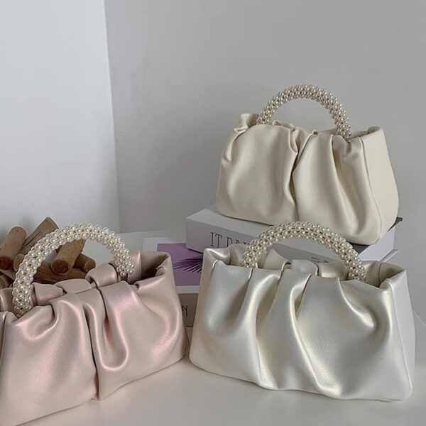 Pearl Handle Bag, Glosse Bag, Party Purse, Bridal Bag, Women Fashion Bag, Stylish Handbag, Unimarce Purse, Fancy Clutch, Mini Bag